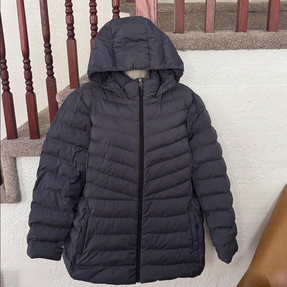 32 Degrees Women’s Big & Tall Charcoal Black Puffer Jacket with Hood Sz XXL EUC